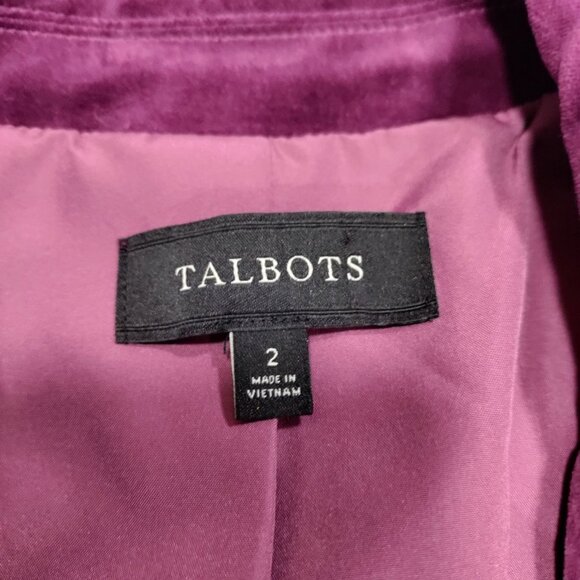 Talbots Purple Velvet Office Workwear Preppy Blazer Jacket Women's Size 2 - Picture 9 of 16